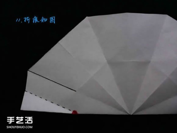 Three methods of origami with an eight-petaled flower, illustrated with a step-by-step diagram of the folding of an eight-petaled flower