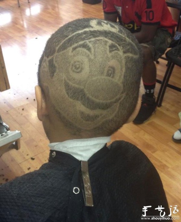 Funny Super Mario pattern hairstyle