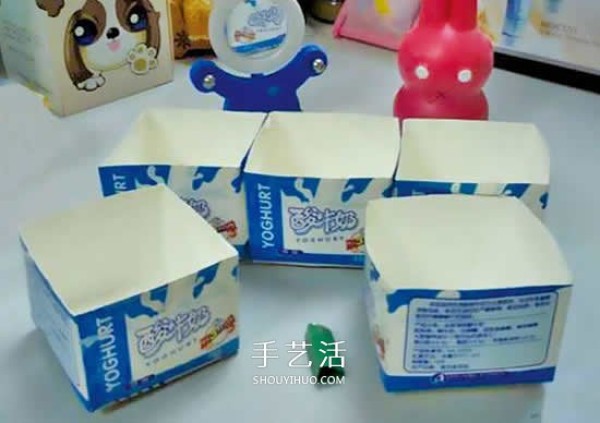 Milk carton handmade storage box simple milk carton waste recycling