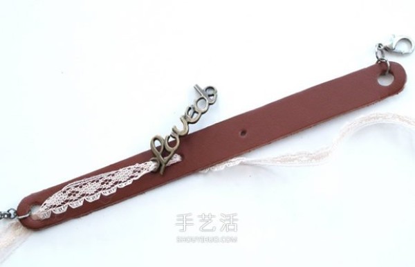 How to make a lady-style leather bracelet and make a homemade good-looking leather bracelet DIY tutorial