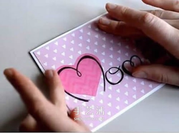 Pink love greeting cards to make homemade Mothers Day/Valentines Day cards