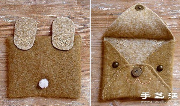 Non-woven fabric tutorial: Handmade cute animal card holder