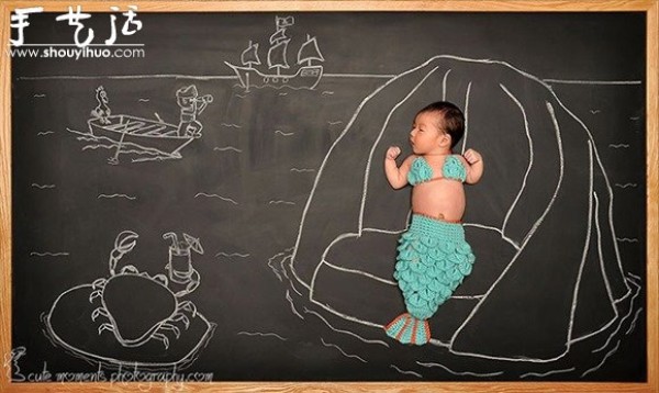 Blackboard graffiti takes the babies on a blackboard adventure