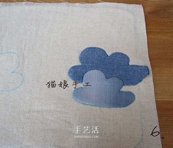 Non-woven fabrics make auspicious cloud table mats, fabric art handmade cloud table mats