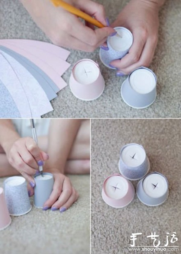 Tutorial on DIY making beautiful lighting from disposable paper cups