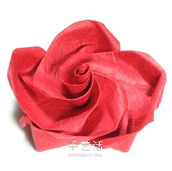 How to fold a five-petal rose and illustrate the steps for origami a five-petal rose