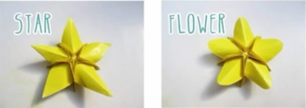 How to fold an origami star with illustrations and steps for making origami flowers by hand