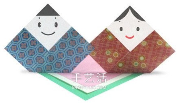 Illustrated tutorial on how to fold paper dolls, how to make origami dolls