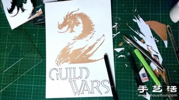 "Guild Wars 2" theme wood stickers hand-making tutorial