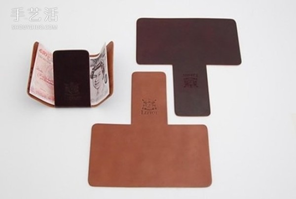 The simplest method of making a homemade folding wallet from a leather wallet