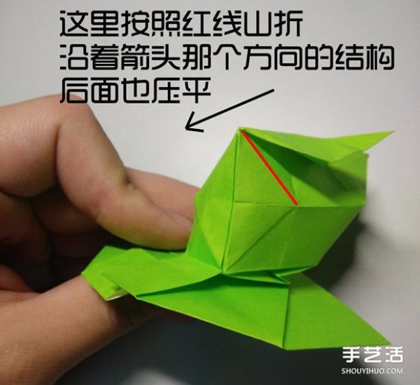 Three-dimensional duck origami step-by-step drawing and duck folding tutorial illustration