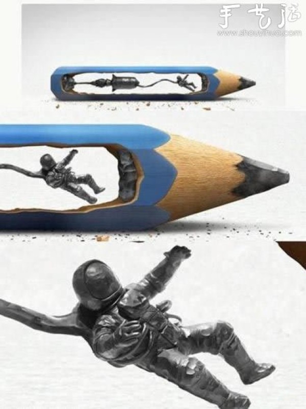 Master-level pencil lead carving art