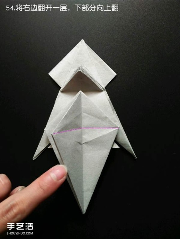 Super complex origami shark illustration, detailed steps for folding a three-dimensional shark