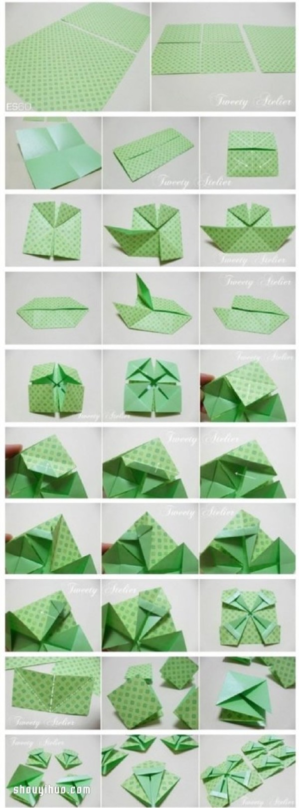 How to make an origami photo frame, illustrated with a tutorial on how to fold a handmade origami photo frame