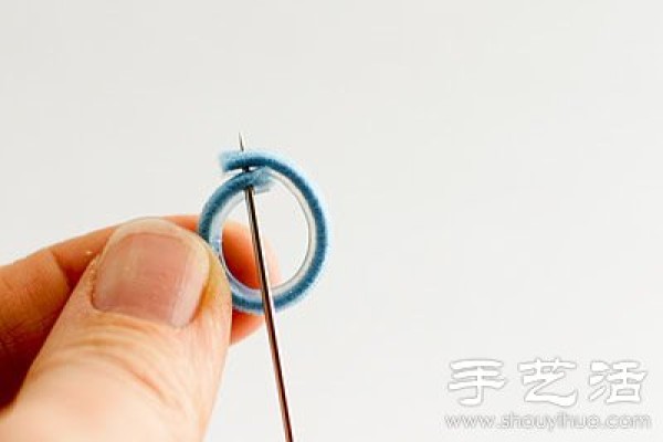 Button + elastic band DIY handmade cute little flower ring