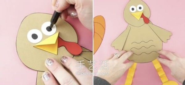 Kindergarten handmade feelingTutorial on how to make Thanksgiving turkey