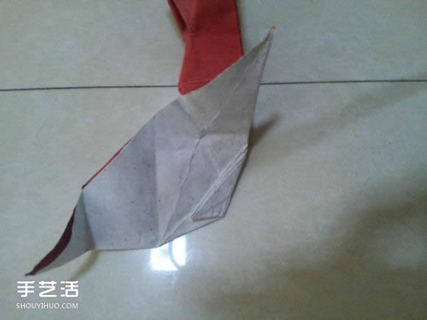 How to make a three-dimensional origami fox, a handmade fox with an origami method of the illustration