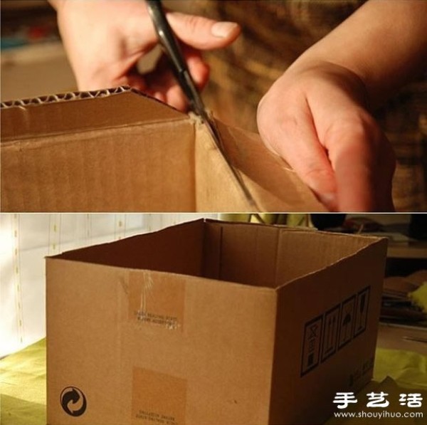 Using waste cardboard boxes/cartons/packaging boxes to make clothing storage boxes