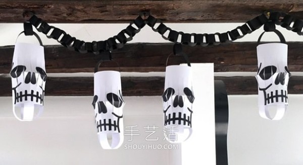 Tutorial on how to make handmade Halloween skull lanterns in kindergarten