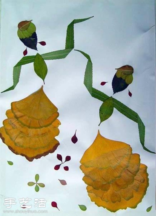 Leaves + creative hand-made interesting collages