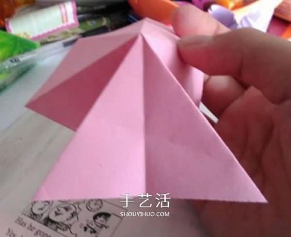 Morning glory origami tutorial with step-by-step instructions on how to fold morning glory