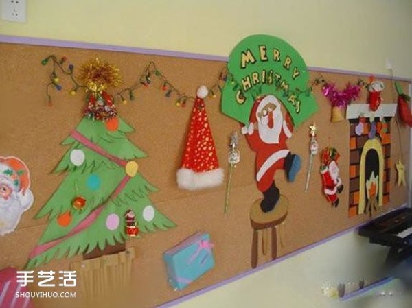 How to arrange Christmas wall decorations in kindergarten environment creation pictures