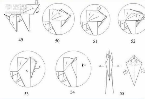 Handmade Origami Horse Illustrated Tutorial Detailed Steps of Folding a Three-dimensional Horse