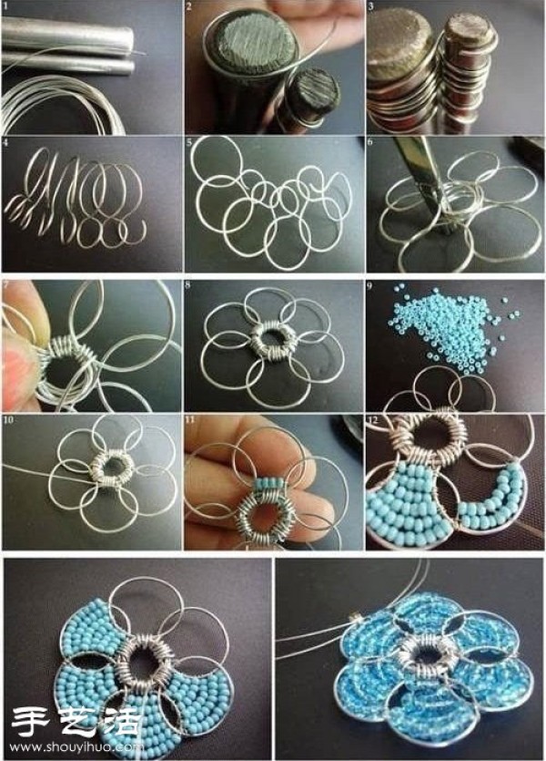 Beads + Iron Wire DIY Handmade Beautiful Necklace Pendant