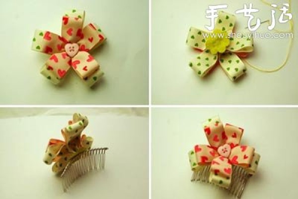 Handmade DIY beautiful fabric hair comb