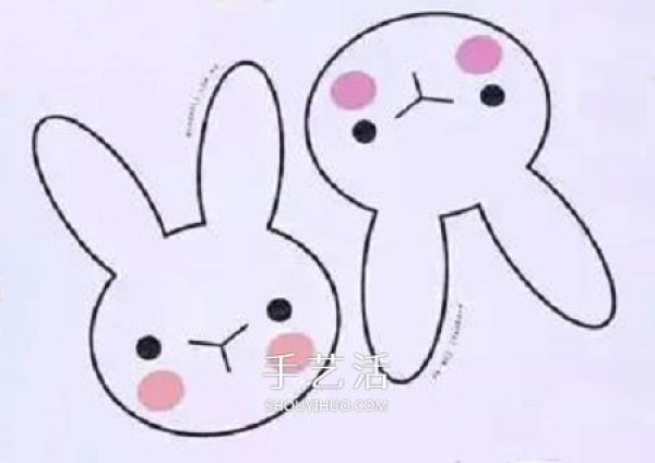 Simple childrens little handcrafts to make cute little white rabbit ornaments for the Mid-Autumn Festival