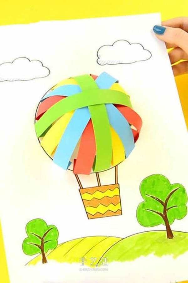 How to make homemade creative birthday cards with three-dimensional hot air balloon cards