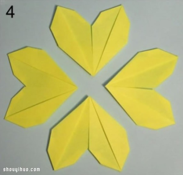 Illustrated tutorial on how to fold origami origami sunflowers with small yellow flowers in full bloom