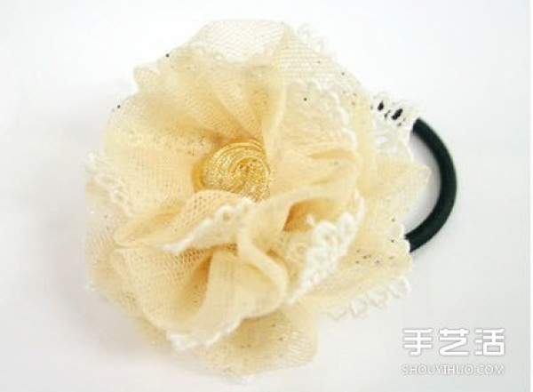 Mori girl style lace headband DIY lace cloth flower headband making tutorial