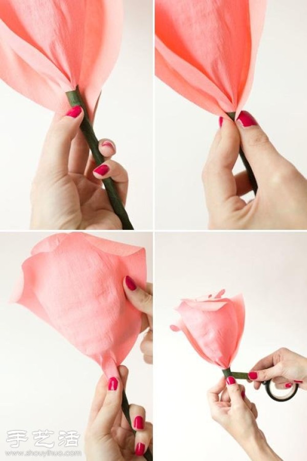 Crepe paper+paper art hand-made rich and auspicious roses