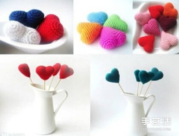 Crochet Love Illustrated Tutorial Three-dimensional Love Crochet Making Steps