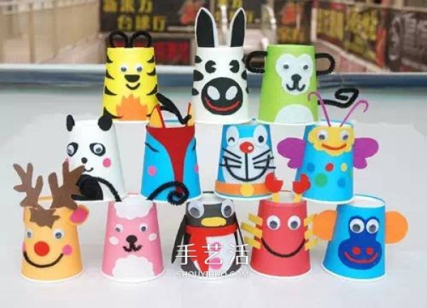 Creative paper cup handmade pictures, use paper cups to make cute little animals