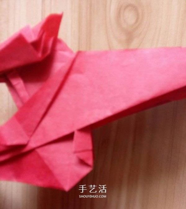 The process of folding the auspicious beast Kirin, the illustrated process of folding the Origami Tetsushi Kamiyas Kirin