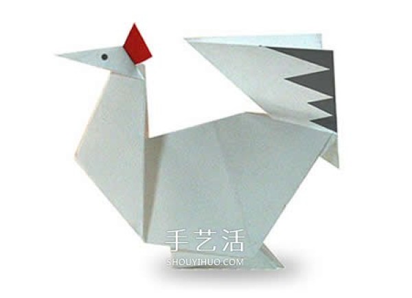 Origami Big Rooster Illustrated for Toddlers Illustrated Tutorial on How to Fold a Simple Rooster