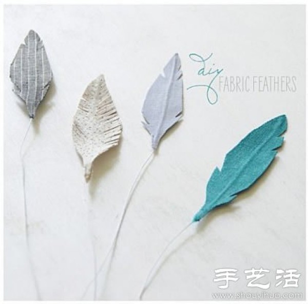 Paper/non-woven fabric + iron wire handmade romantic feathers