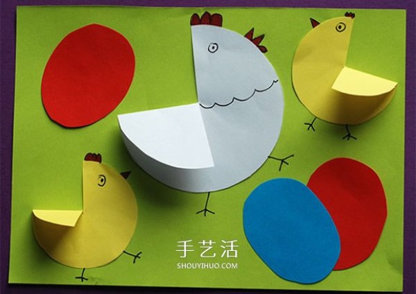 How to make colorful paper stickers of hens and chicks, simple and cute! 