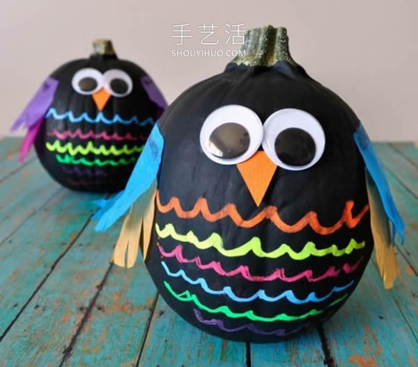 Tutorial on how to make handmade pumpkin owls in kindergarten