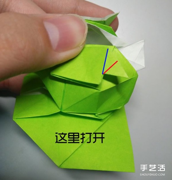 Three-dimensional duck origami step-by-step drawing and duck folding tutorial illustration