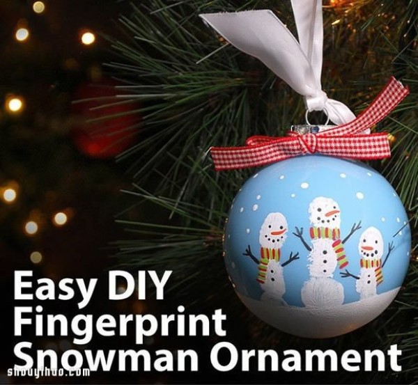 Christmas Snowman Glass Ball Ornament DIY Handmade Illustrated Tutorial