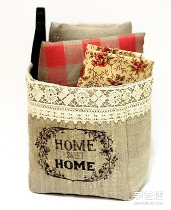 DIY Tutorial on Hand-made Forest-style Storage Cloth Baskets for Non-woven Arrangement Baskets