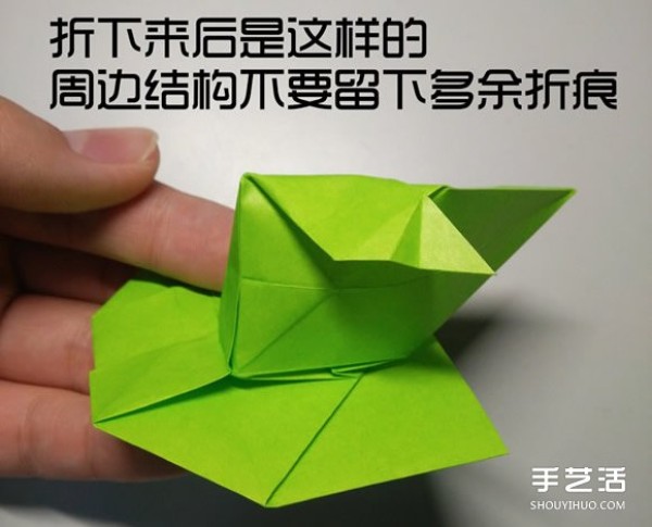 Three-dimensional duck origami step-by-step drawing and duck folding tutorial illustration