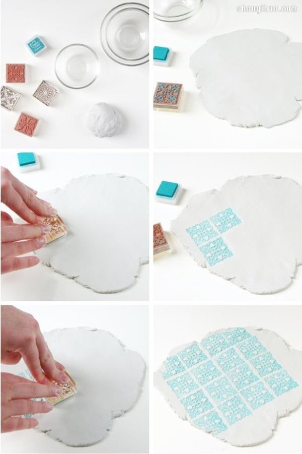 DIY makes a small clay plate full of country style