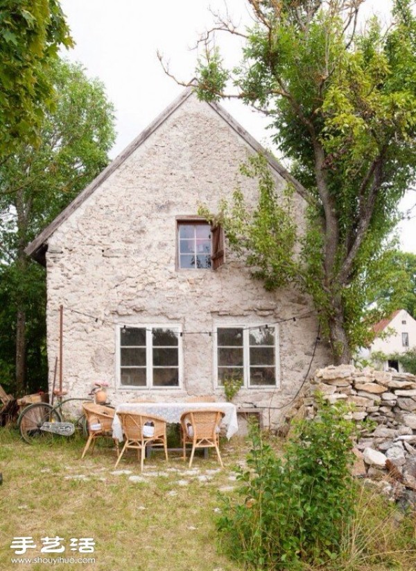 Swedish Mediterranean style stone hut decoration design appreciation