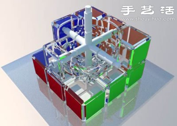 Three-dimensional model of Rubiks cube structure