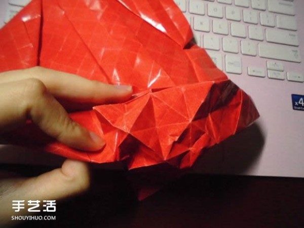 Kissing Fish Origami Illustration of the Super Complex Heart Folding Process