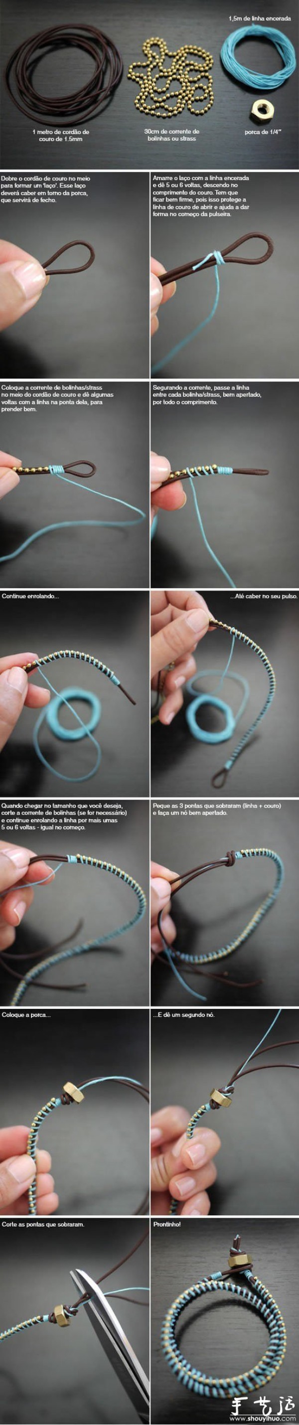 Tutorial on hand-knitted bracelets with ethnic characteristics